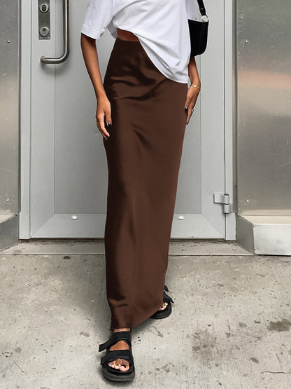 French Satin Drape Skirt