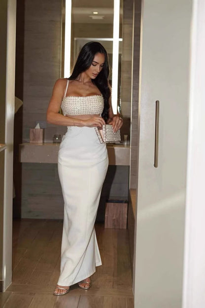 Sexy Sequin Backless Cami Bandage Long Formal Dress