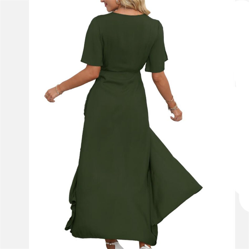 Elegant Bohemian V-Neck Slit Maxi Dress for All Occasions