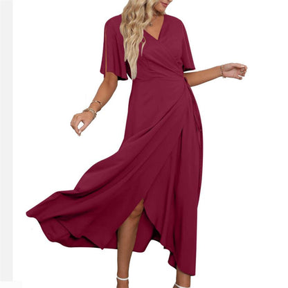 Elegant Bohemian V-Neck Slit Maxi Dress for All Occasions