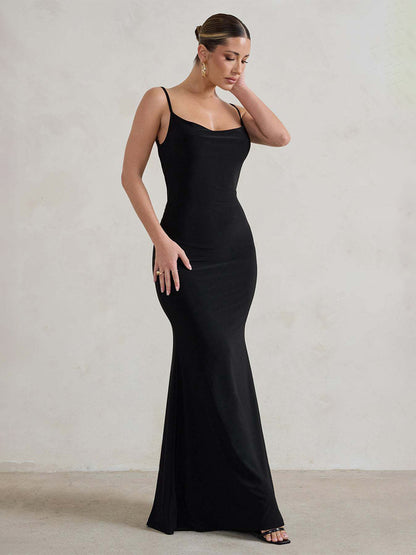 Party Dress Spaghetti Strap Openback Sexy Mermaid Maxi Dress