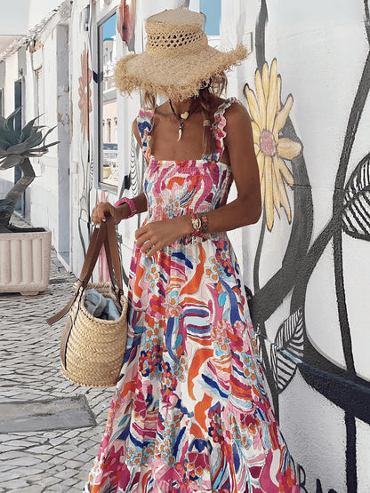 Rylee Strappy Printed Maxi Dress - Pink
