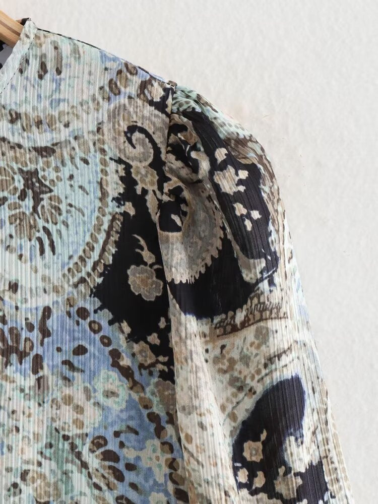 Paisley Print Mini Dress