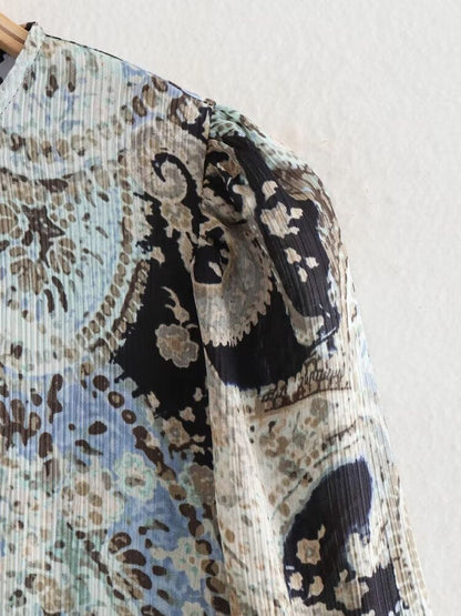 Paisley Print Mini Dress