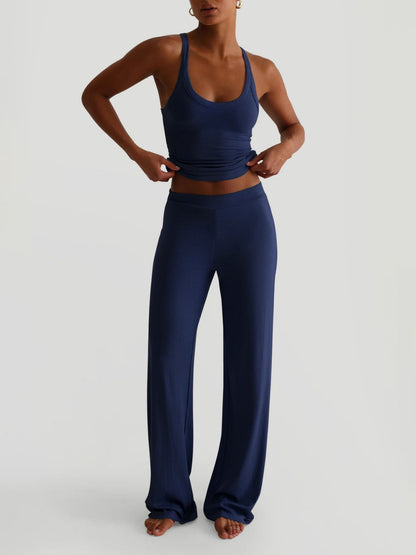 Tank Top Bodycon Trousers Exercise Yoga 2-piece Sets