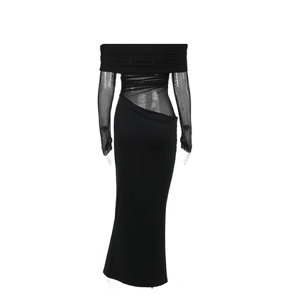 Alisha Off-Shoulder Dress - Black