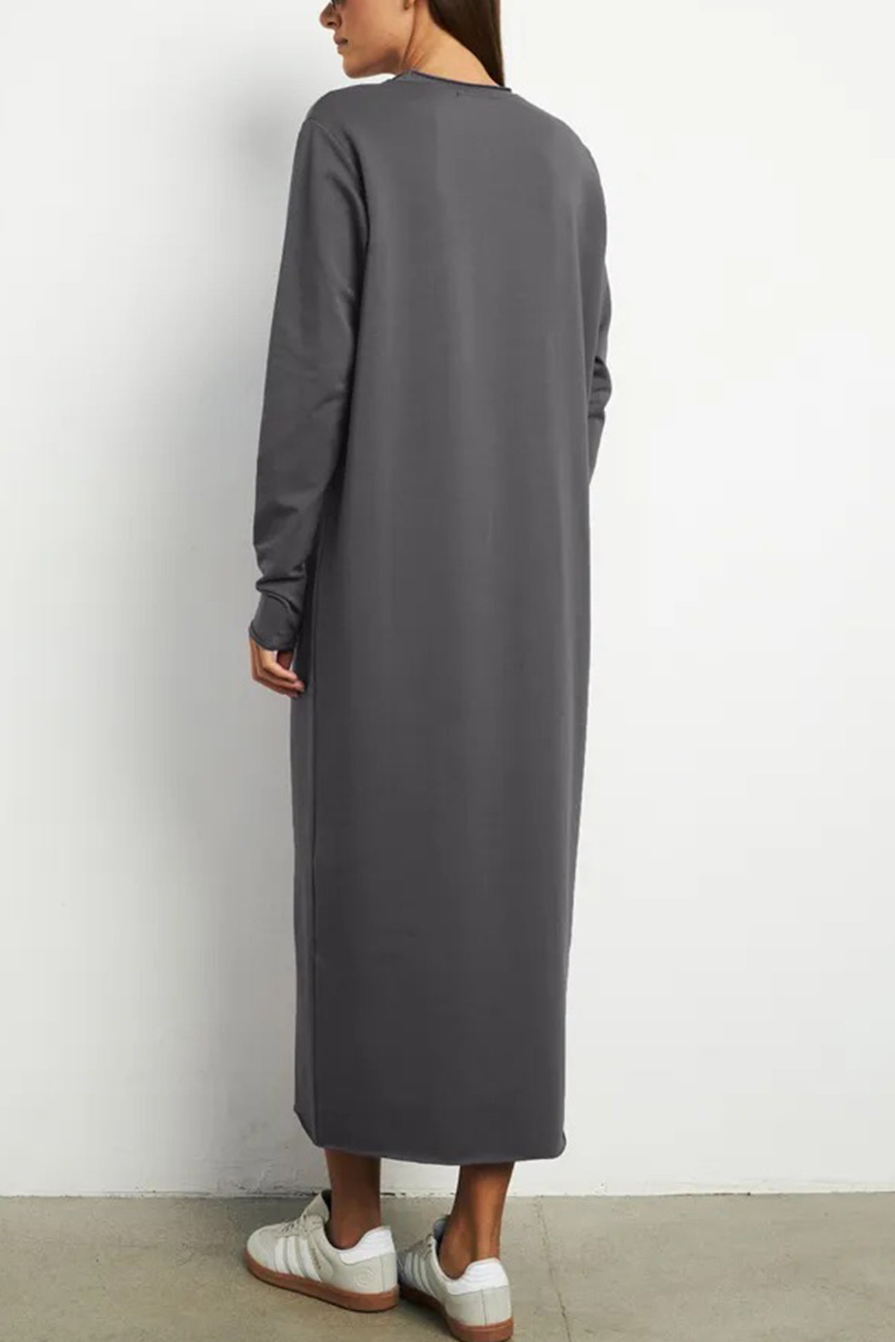 Crew Neck Long Sleeve Sweashirt Dress