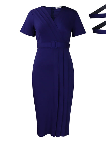 OL Commute Pencil Skirt Belts Mini&Short Dresses