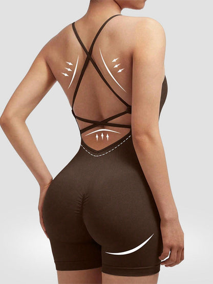 Backless Bandage Vest Yoga Sexy Hip Jumpsuits