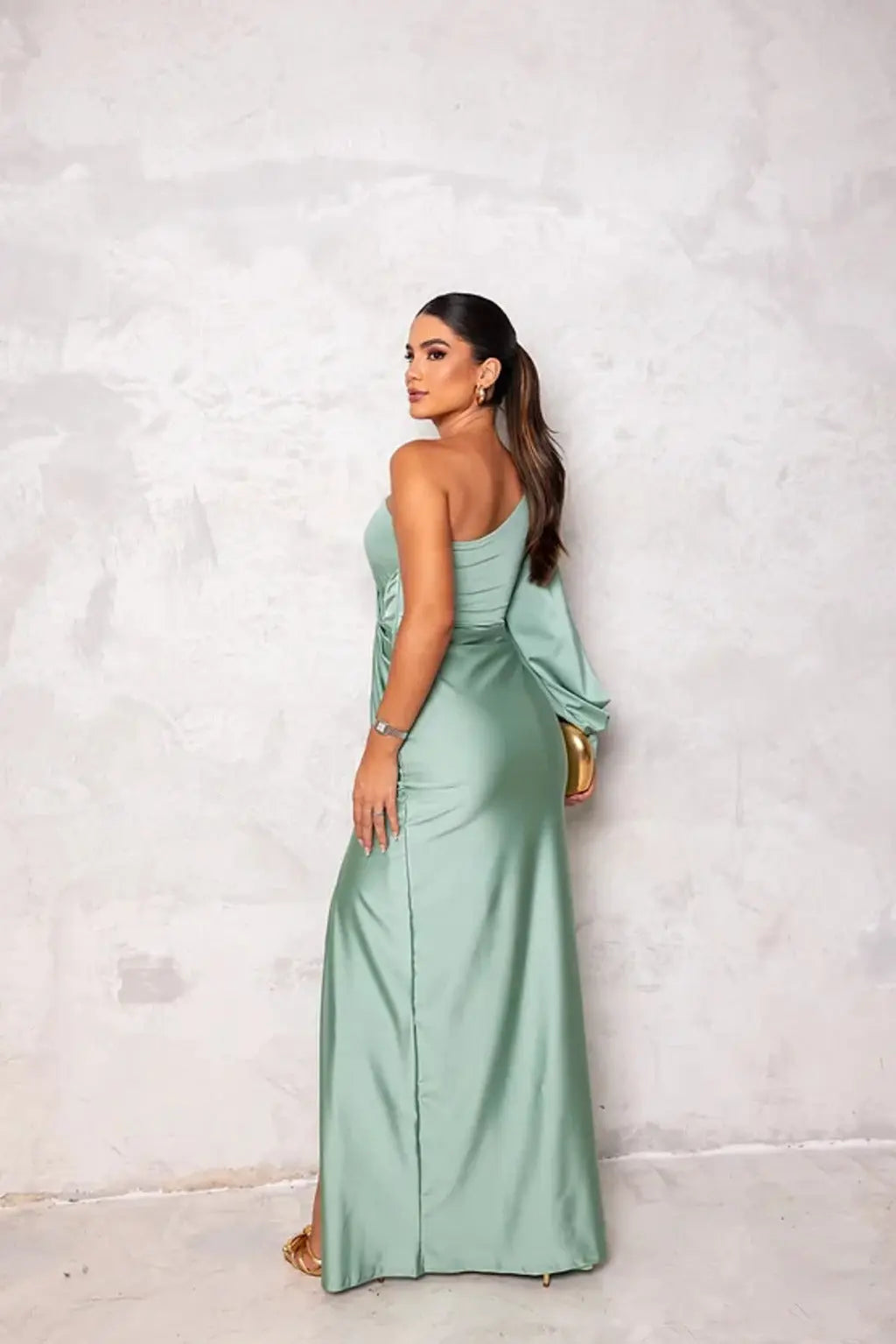 | One-Shoulder Evening Dress
