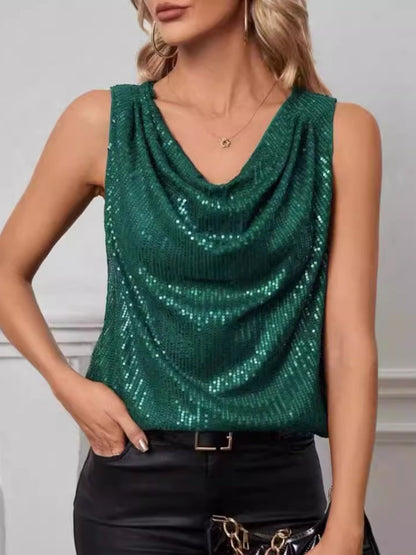 Sequins Sleeveless Tank Tops