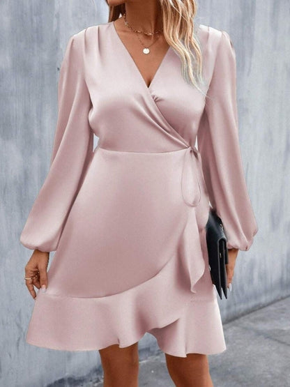Satin Waist Low-cut Mini&Short Dresses