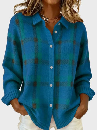 The Victoria — Plaid Knit Cardigan