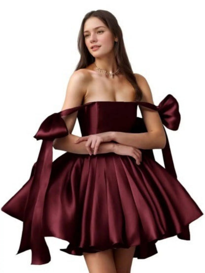Strapless Satin Evening Dress