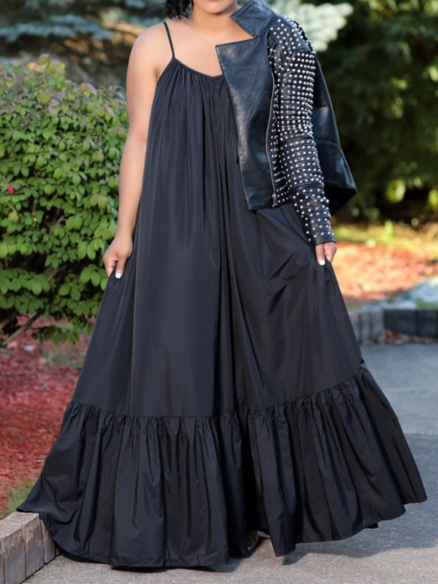 Sleeveless Halter Maxi Dress