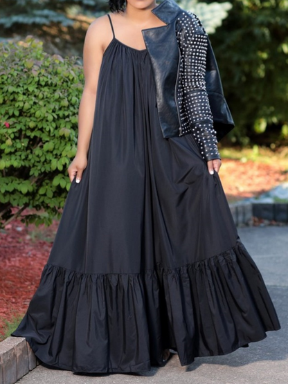 Sleeveless Halter Maxi Dress