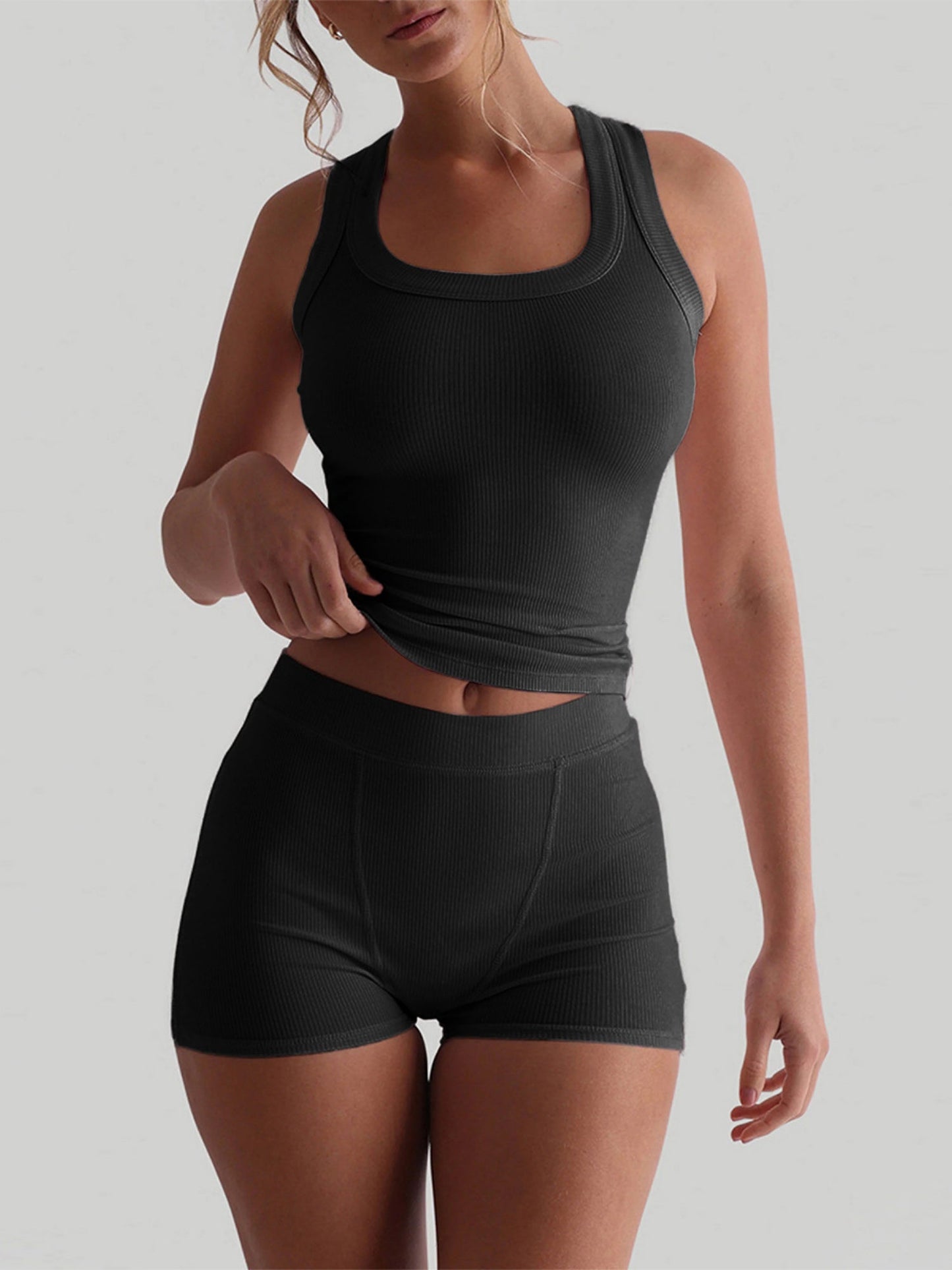 Tank Top Hip-lifting Shorts Fitness Workout Set
