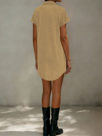 Solid Color Midi-length Tie Dress