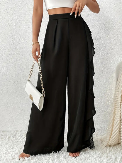 Ruffle Lace Stitching Perspective Pants