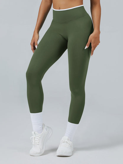 Color Matching Seamless High-waisted Hip Lift Exercise Yoga Pants