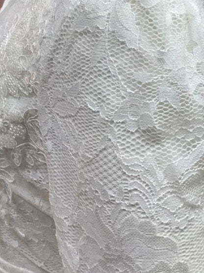 Beaded Flowers Lace Long Sleeve Formal Maxi Dresses