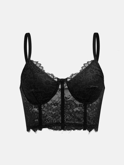 Lace Patchwork Perspective Jacquard Tank Tops&Camis