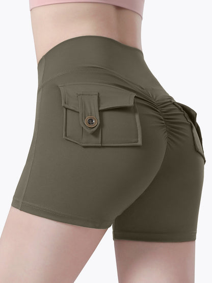 Bare-feel Pocket High-waisted, Tummy-flattening, And Butt-lifting Yoga Shorts