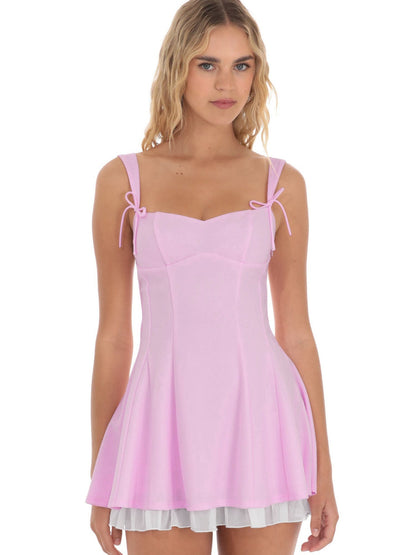 Splicing Straps And Suspenders Waist Shaping Mini&Short Dresses