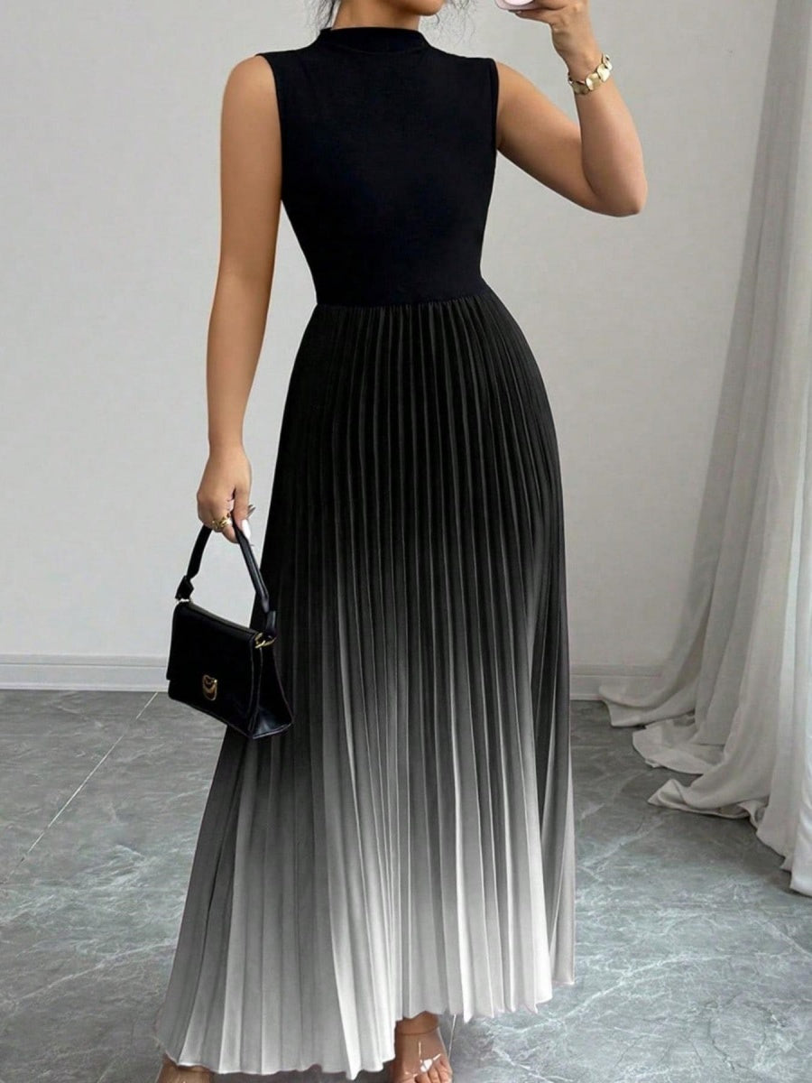 Crew Neck Sleeveless Gradient Maxi Dresses
