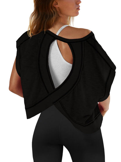 Backless Yoga Relaxed And Casual T-shirts
