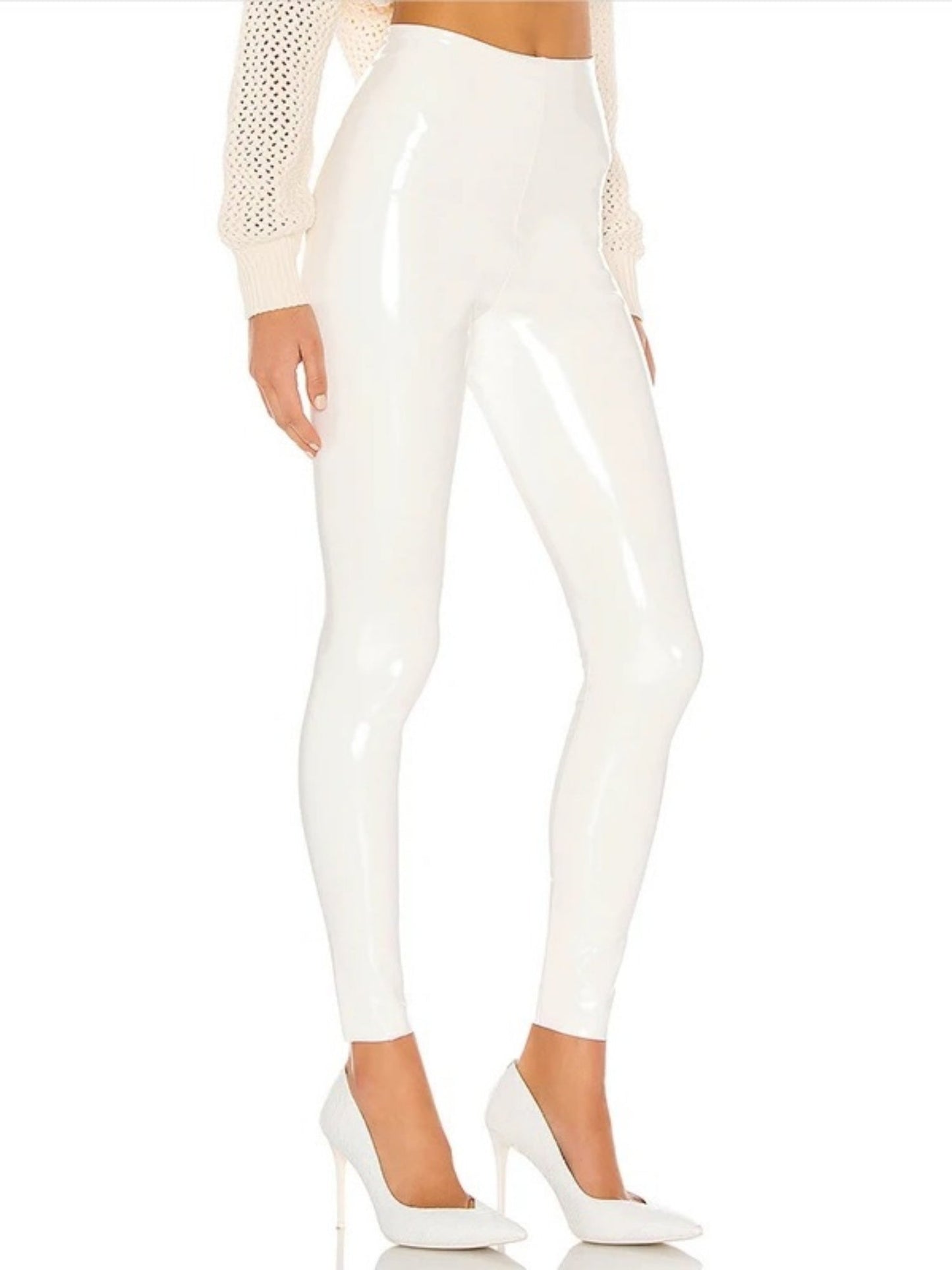 Glossy PU Leather Pencil Pants Pants