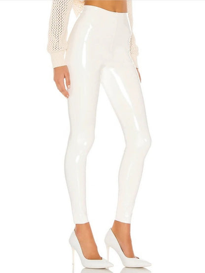 Glossy PU Leather Pencil Pants Pants
