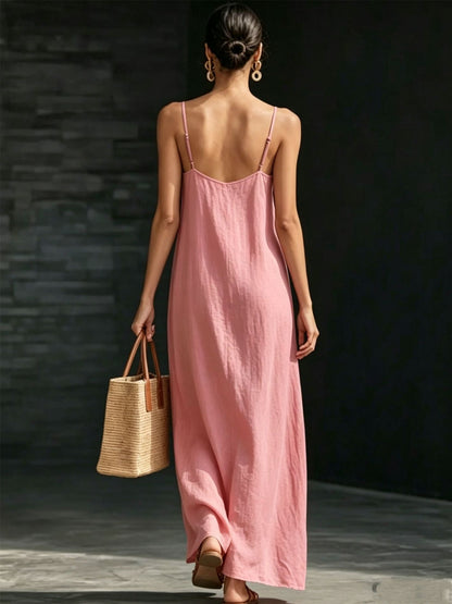 Simple Solid Color Patchwork Dress