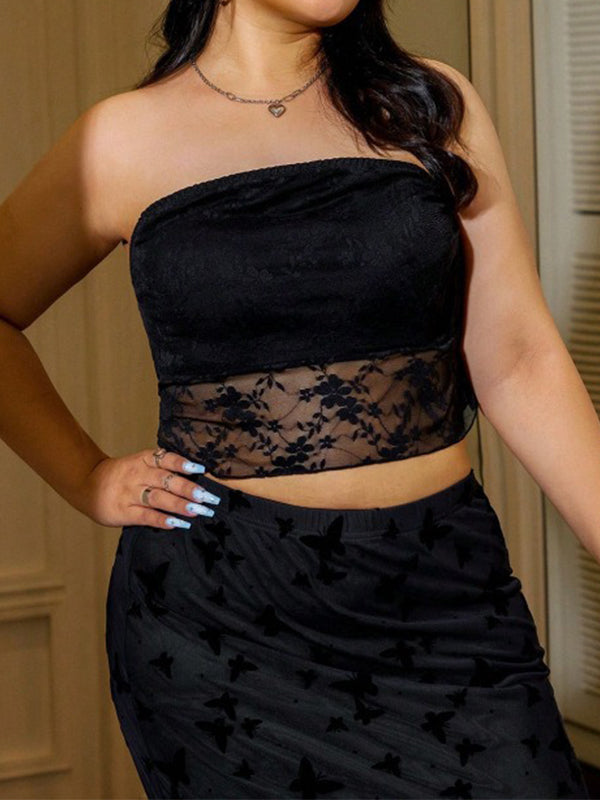 Lace Cropped Bandeau Top