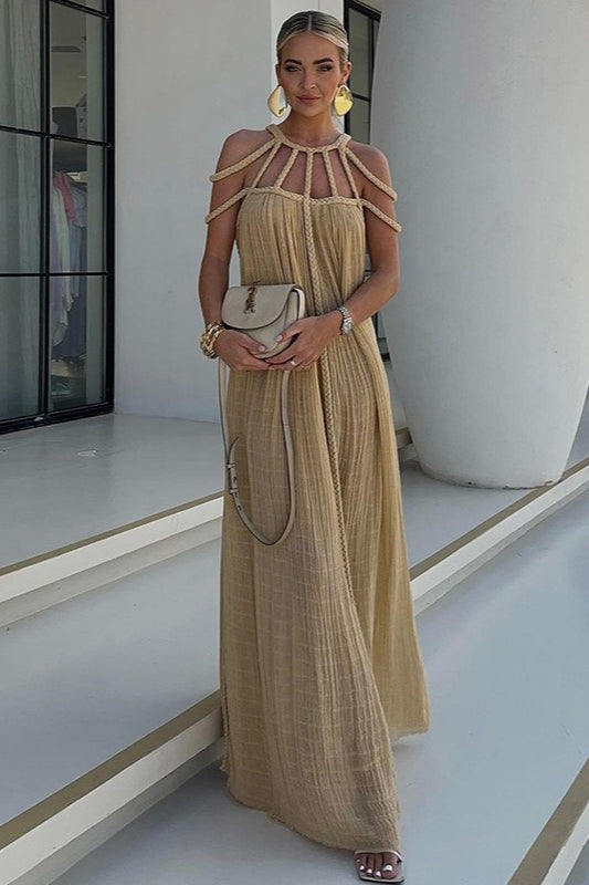 Sexy Halter Off Shoulder Tie Loose Boho Dress