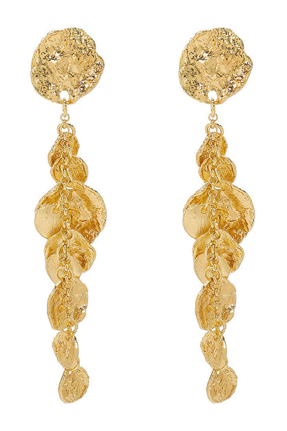 Light Luxury Metal Disc Pendant Earrings