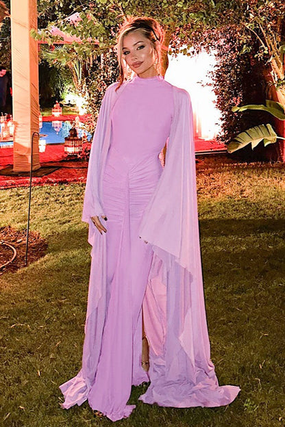 | Backless Sheer Shawl Two Piece Set