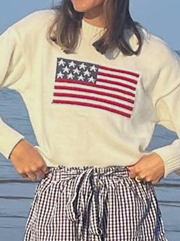Retro Flag Jacquard Sweater