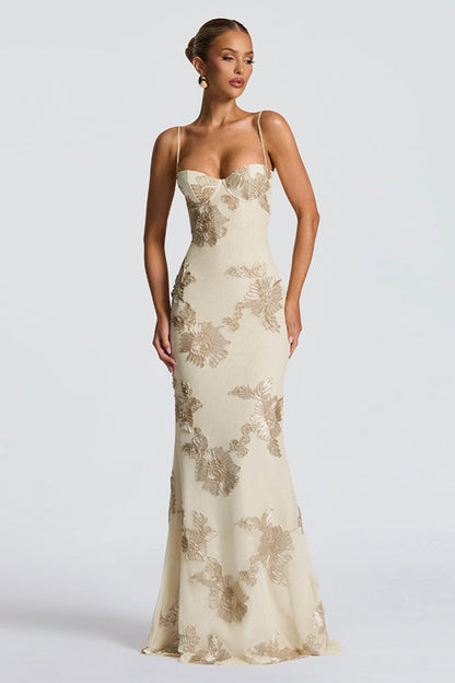 | Backless Floral Maxi Dress