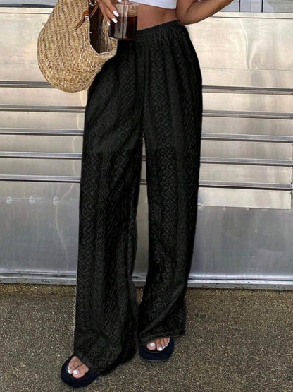 Lace High waist Straight Pants