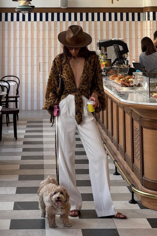 Leopard Sheer Chiffon Blouse
