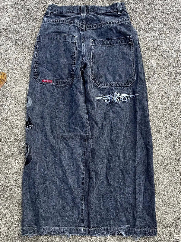 Retro Embroidery Hip Hop Street Boyfriend Jeans