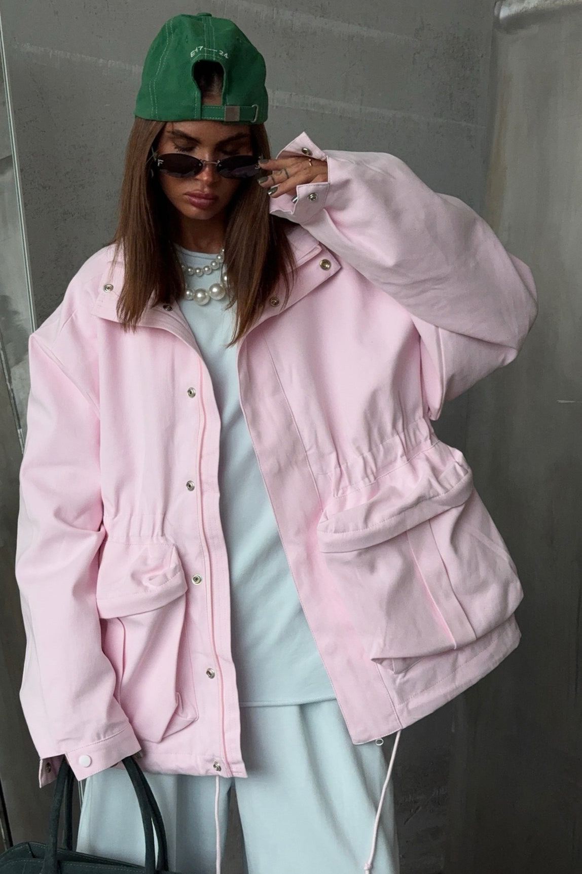 Drawstring Waist Utility Pocket Jacket