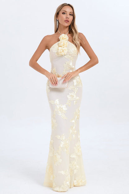 | Floral Foil Print Maxi Dress