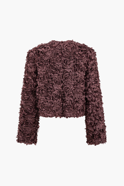 Solid Appliques Textured Jacket