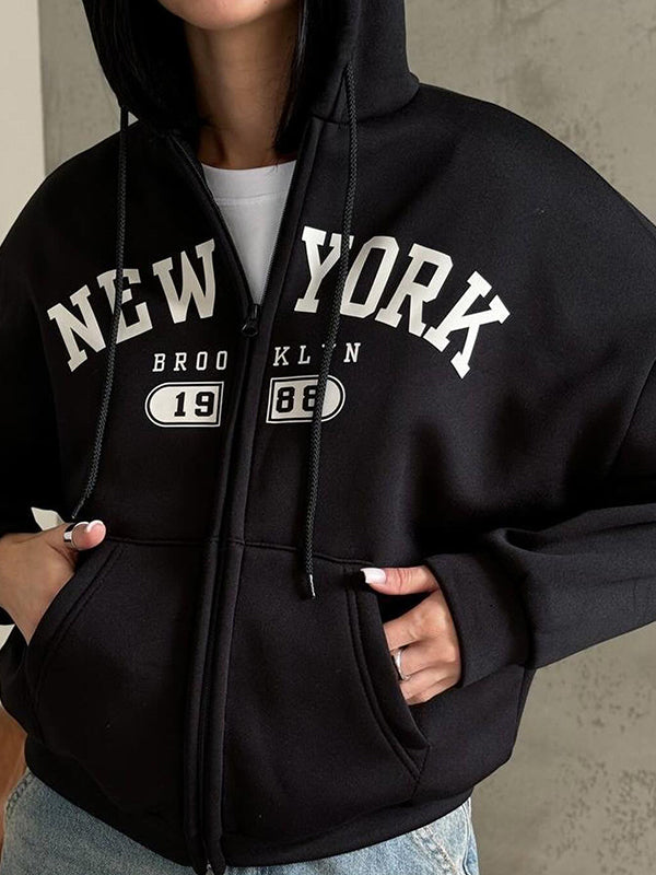 Letter Print Oversized Hoodie