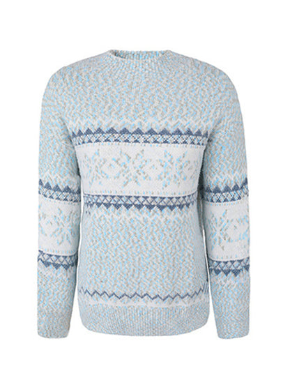 Snowflake Jacquard Mock Neck Sweater