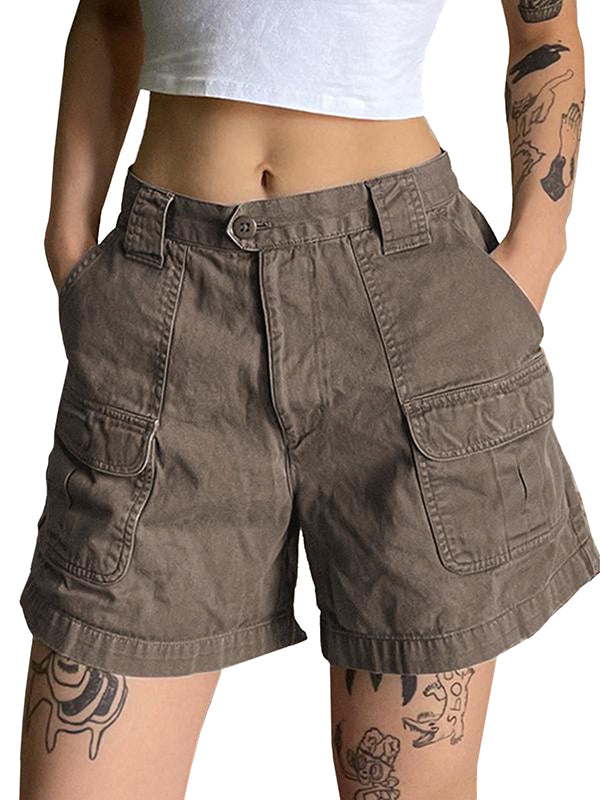 Denim Straight Leg Cargo Shorts