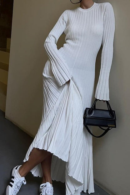 Slim Fit Crew Neck Sweater Dress