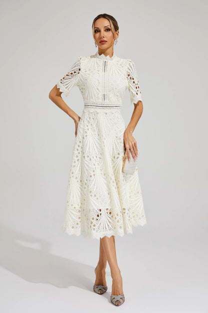 Hallie | Lace Midi Dress